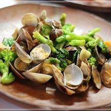 菜の花とあさりのガーリック炒め☆