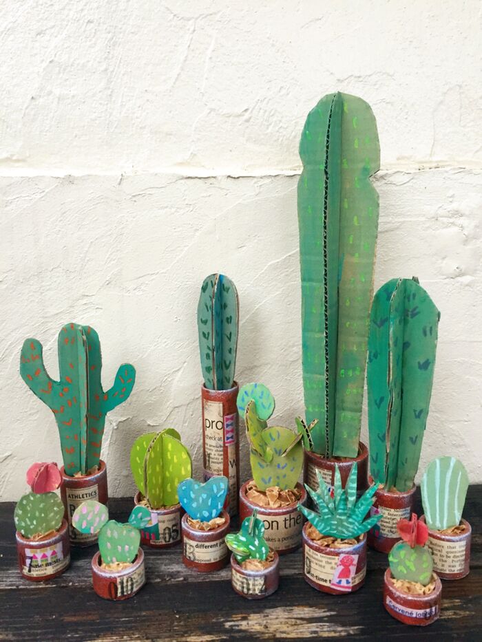 材料費0円でも可愛い♡ダンボールサボテン!