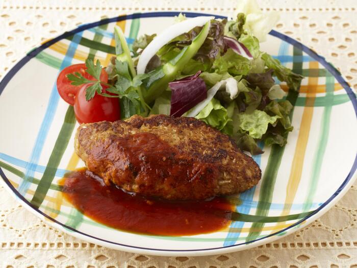 包丁いらずで簡単!こねるだけのキャベツたっぷりハンバーグ