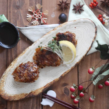 鰹節衣の豚コマ肉で肉厚ヘルシー揚げ焼き1口カツ