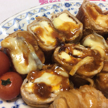 チーズ&エリンギサンド厚揚げの肉巻き