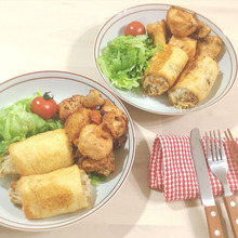 残った焼きそばと余りご飯を使って♪えのき茸でカサ増し!油揚げおにぎり巻き〜♡