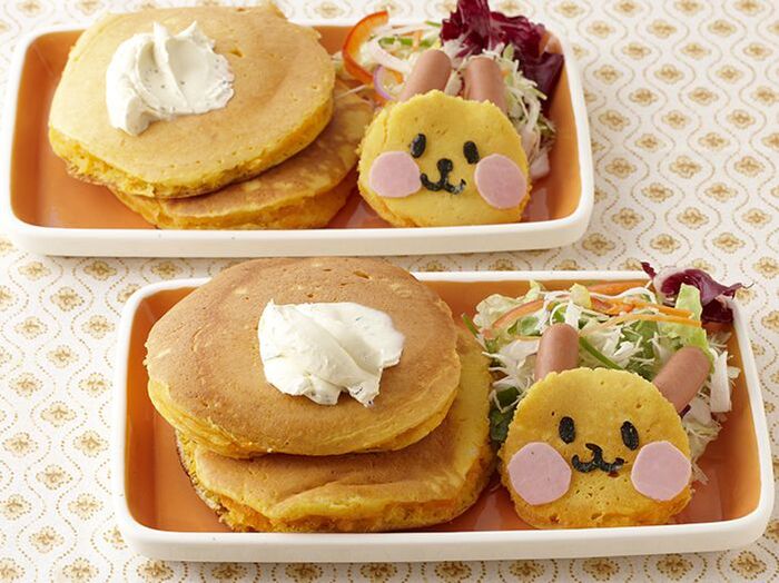 ワンプレートで食卓をかわいく!キャロットサラダパンケーキ
