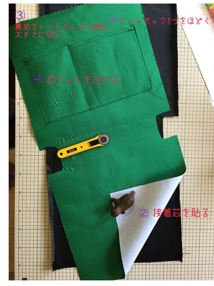 トートバックをバラす