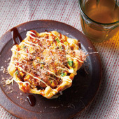 いつものお好み焼きが器型に!ワッフルボウルメーカーでいろいろな生地を楽しもう♪