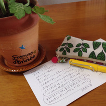 プレゼントに☆記念日を描き入れた手作り鉢植え