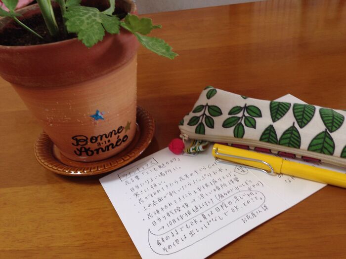プレゼントに☆記念日を描き入れた手作り鉢植え
