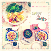 簡単!余りご飯で作る☆カレーパエリア♡