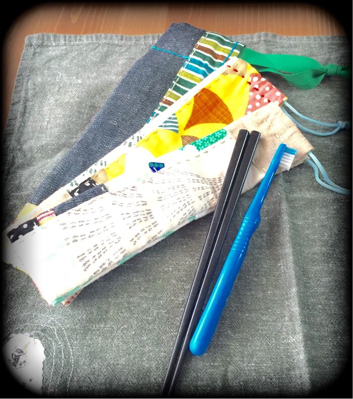 新学期の準備♡お箸ケースをハギレでハンドメイド♪