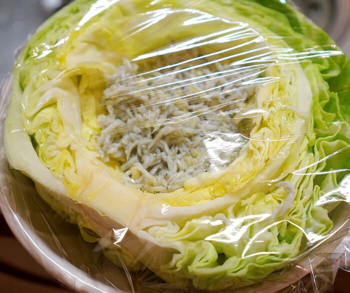 手順6.ラップをかけてレンジでチン