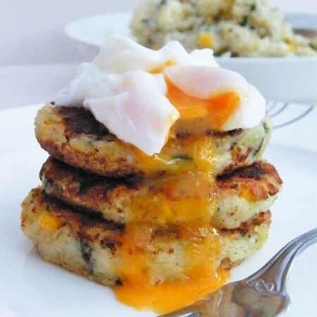 白キャベツとじゃがいものハンバーグ