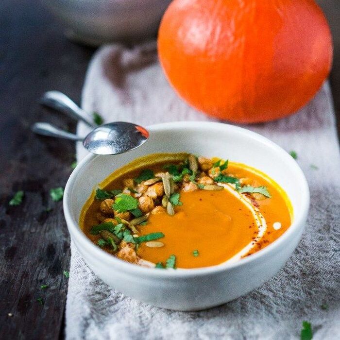 【レシピ】栗かぼちゃとひよこ豆のスープ