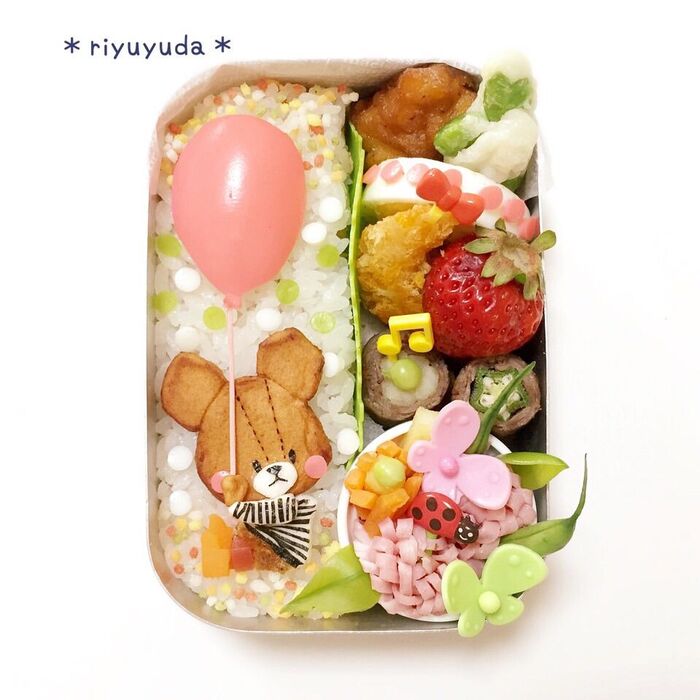 キャラ弁☆はんぺん素揚げで『空のお散歩ジャッキー♪』