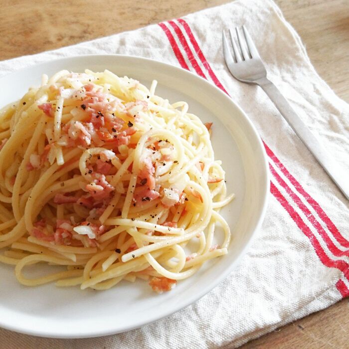 簡単和えるだけ!生ハムパスタで春休みランチ♥