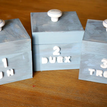 100均ウッドケースケース桐をリメイクして!キッチン収納☆彡