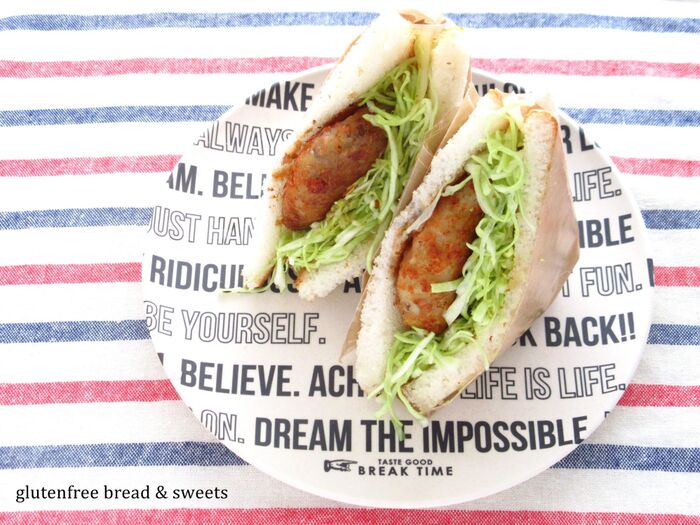 米粉パンで☆春キャベツたっぷり~コロッケサンド