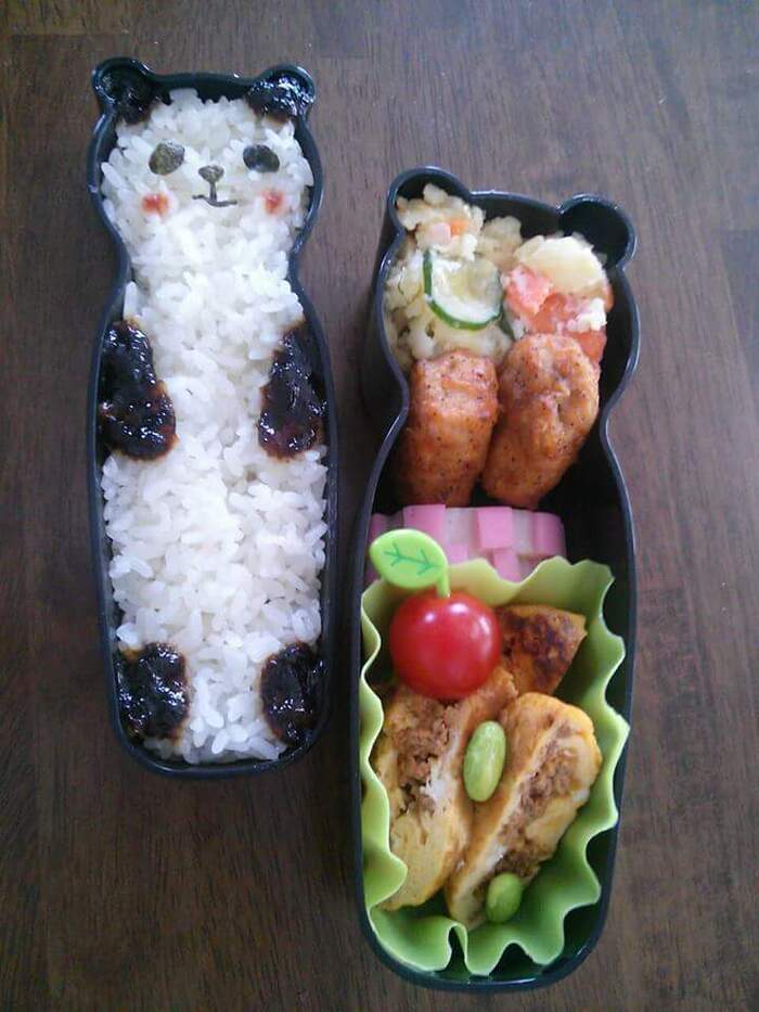 簡単キャラ弁!弁当箱を活かしたパンダ&さつま揚げクマさん!