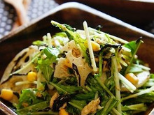 【乾物レシピ】デリ風♪水菜れんコーンひじきのごまダレサラダ