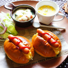 【ワンプレート】おうちcafe♪ホットドッグでワンプレートランチ