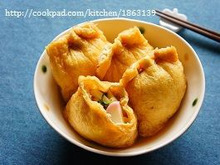 逆転きつねうどん?!油揚げにうどん入れちゃいました