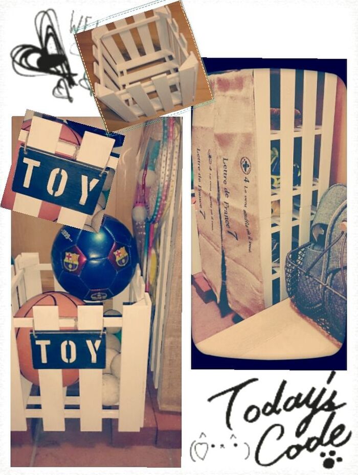 狭い玄関にもピッタリ!!100均のスノコで子供靴収納棚と外遊びオモチャ箱