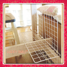 100均☆ワイヤーラティスと結束バンドで、ダイニングテーブル下に収納空間♡