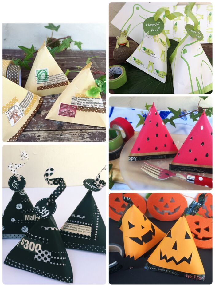 マスキングテープでハンドメイド!テトラパック5種!