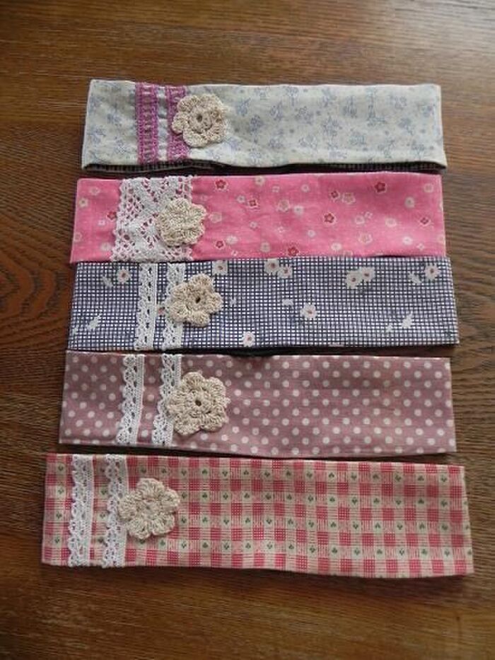 簡単ハンドメイド☆可愛いレース付きヘアーバンド