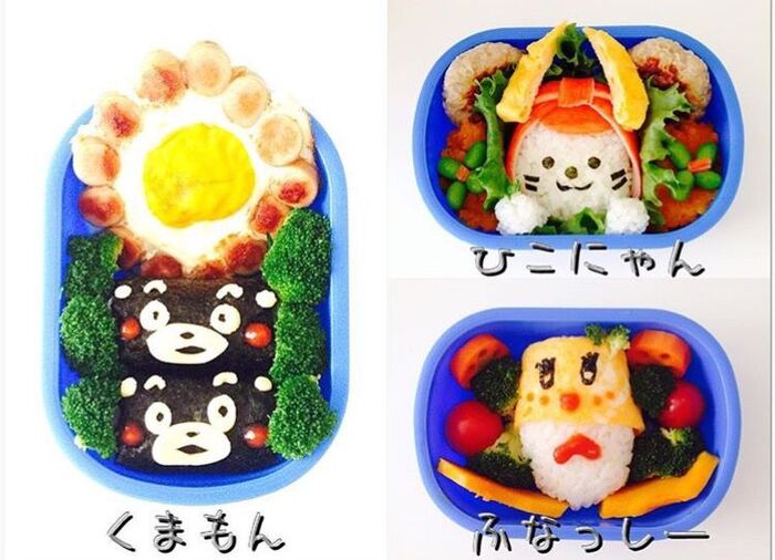 ゆるキャラ大集合!キャラ弁☆くまモン・ひこにゃん・ふなっしー