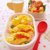 簡単!ふっくらオムレツの「ナポリタンオムライス弁当」