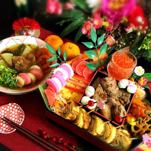 100均造花でお正月のフラワーアレンジメント