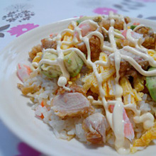 切り干し大根リメイクちらし寿司!唐揚げマヨで子供も喜ぶ一品に!