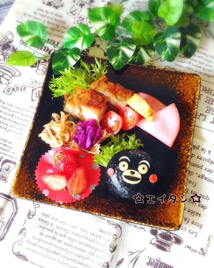 キャラ弁☆頑張れ熊本!くまもんで応援!