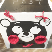 リメイクシートとダンボールでハンドメイド♪くまモンポスト