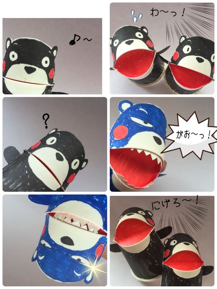 みんなで遊ぼ!簡単♡紙コップでパクパくまモン♪
