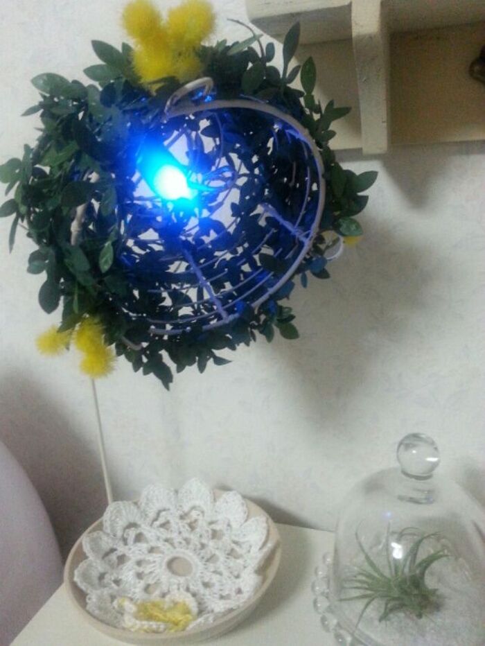 100円グリーンをアレンジ!春らしいルームライトが完成~