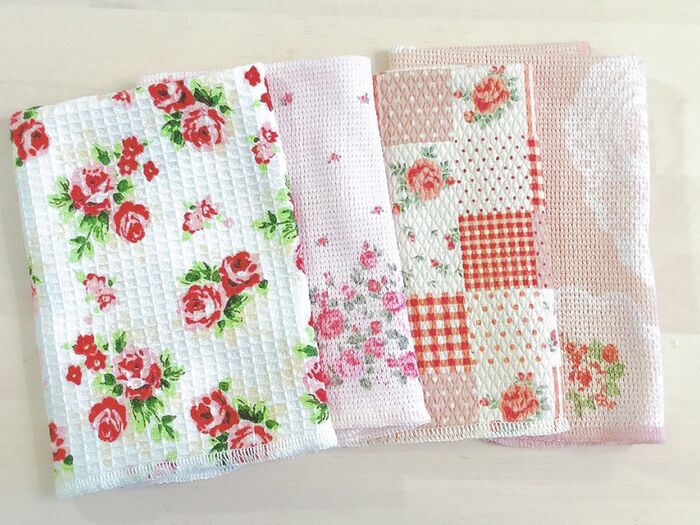 薔薇柄の布巾♡