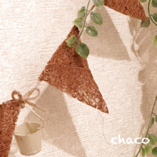 セリアのナチュラルココシート★ホッチキスで簡単ガーランド