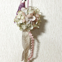 オール100均で☆あじさいの造花でトピアリー風インテリア飾り