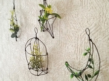 ワイヤーのモビール×フェイクグリーン☆壁デコ☆リーフ&三日月の作り方