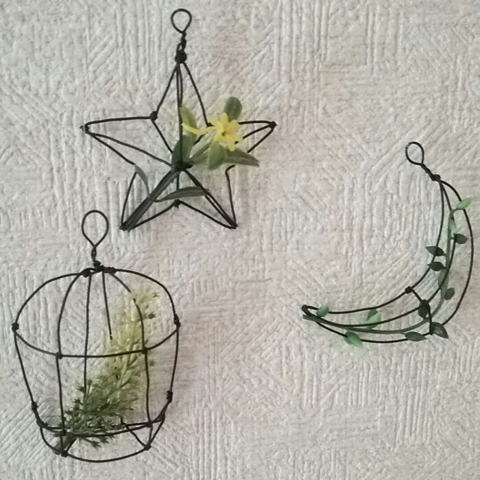 100均ワイヤーオブジェの作り方☆星&鳥かご