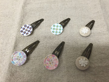 セリアのクラフト金具とプリントボタンで作るヘアピン