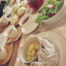 ナプキンで睡蓮、お料理をボリュームアップ!