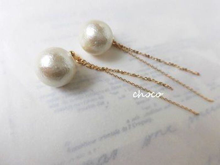 ロングチェーンピアスのバリエーション