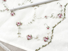 カーテン衣替え★薔薇柄のかわいいレースで小窓カーテンをハンドメイド