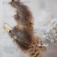 インパクト大♬ハンドメイドのフェザーピアス