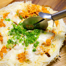 そうめんでキムチ餃子ピザ