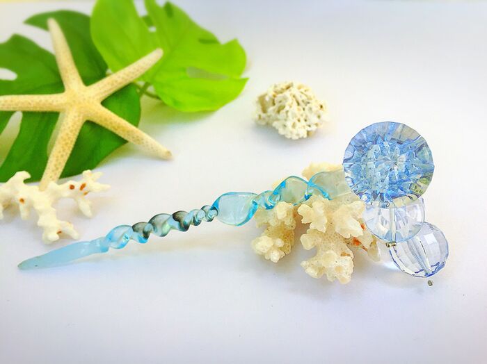 新発見☆ハブラシでハンドメイド!セリアも使って涼しげなかんざし