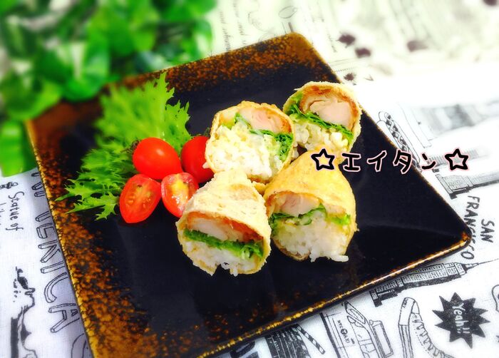 ご飯とおかずが一緒になった稲荷レシピ!唐揚げVer.
