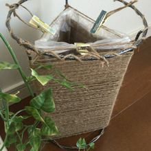 優しい風合い☆麻ひもとフラワースタンドでNatural tasteなゴミ箱☆